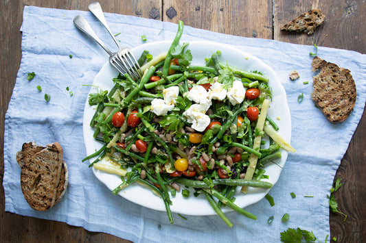 Beans, Tomatoes and Goat Cheese Salad