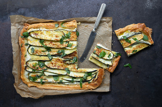 Courgette, Ricotta, Lemon & Basil Tart