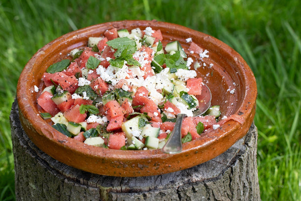 Watermelon, Cucumber, Feta and Mint Salad
