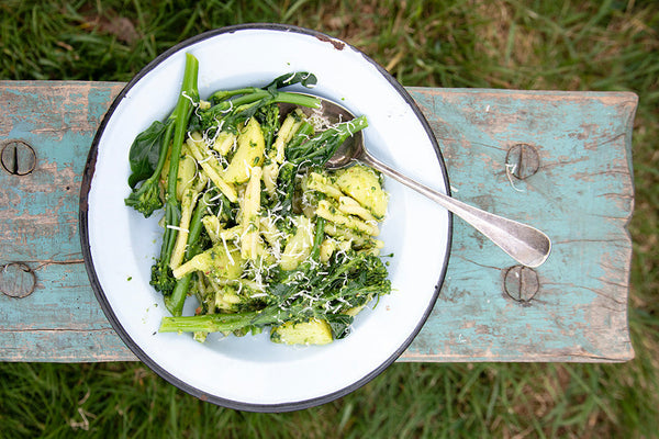 Pasta with Potatoes, Broccoli and Wild Pesto